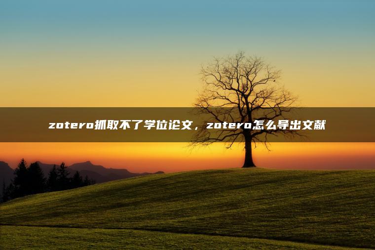 zotero抓取不了学位论文，zotero怎么导出文献