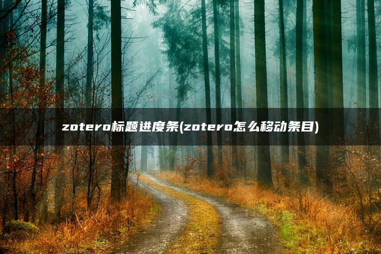 zotero标题进度条(zotero怎么移动条目)