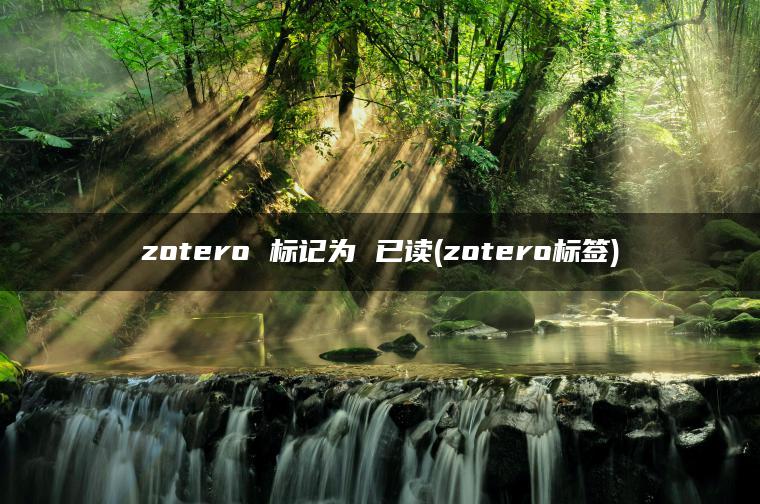 zotero 标记为 已读(zotero标签)