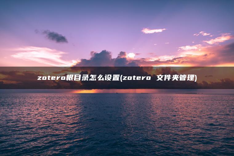 zotero根目录怎么设置(zotero 文件夹管理)