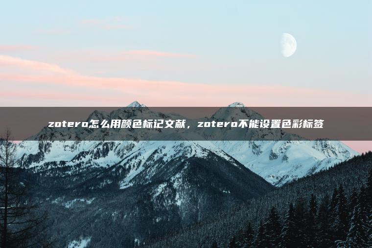 zotero怎么用颜色标记文献，zotero不能设置色彩标签