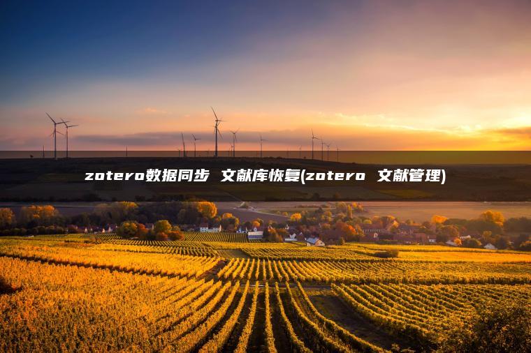 zotero数据同步 文献库恢复(zotero 文献管理)