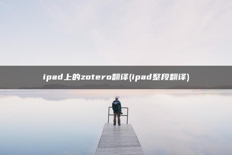 ipad上的zotero翻译(ipad整段翻译)