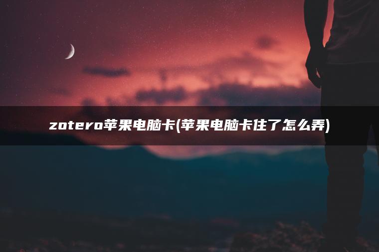 zotero苹果电脑卡(苹果电脑卡住了怎么弄)