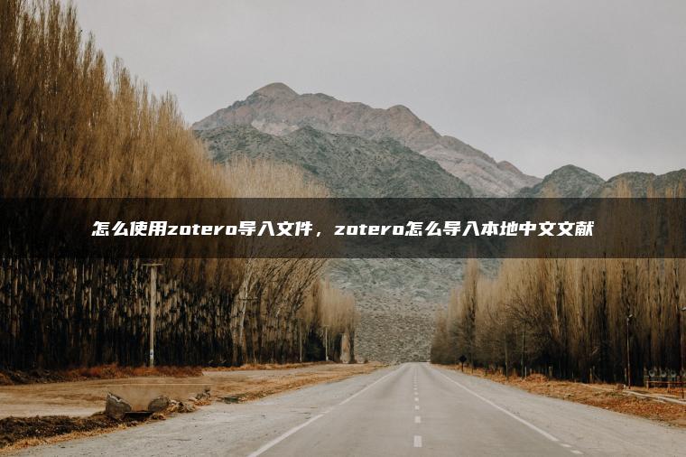 怎么使用zotero导入文件，zotero怎么导入本地中文文献