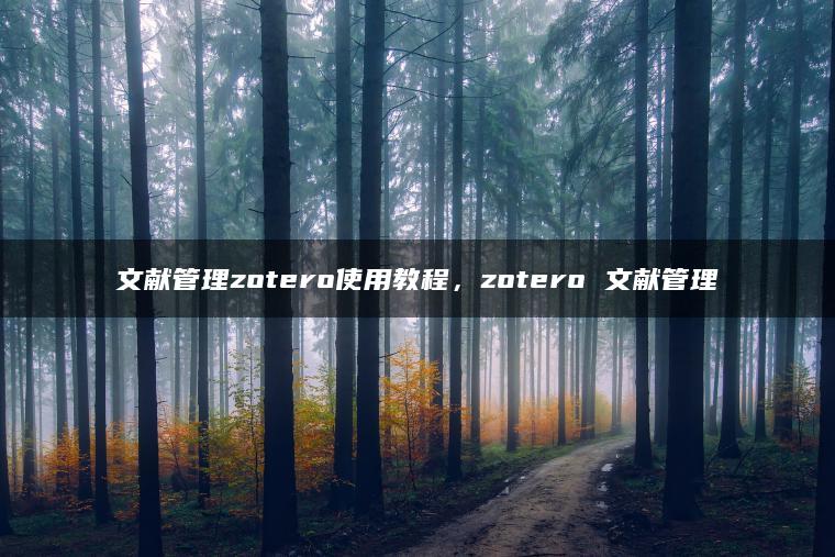 文献管理zotero使用教程，zotero 文献管理