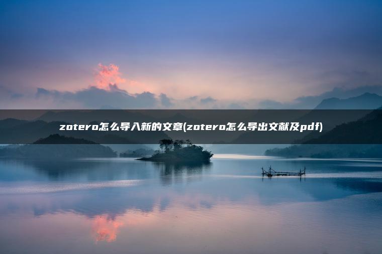 zotero怎么导入新的文章(zotero怎么导出文献及pdf)