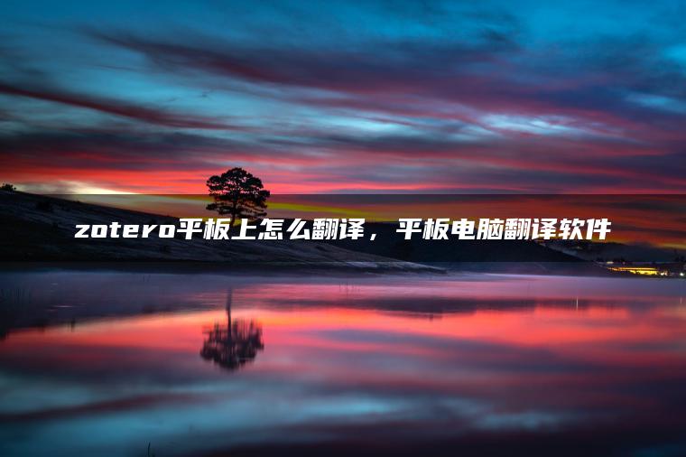 zotero平板上怎么翻译，平板电脑翻译软件