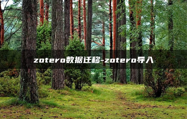 zotero数据迁移-zotero导入