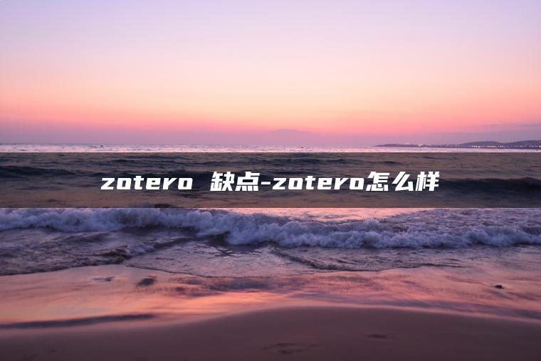 zotero 缺点-zotero怎么样