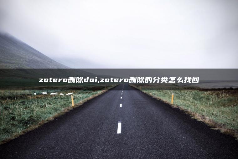 zotero删除doi,zotero删除的分类怎么找回