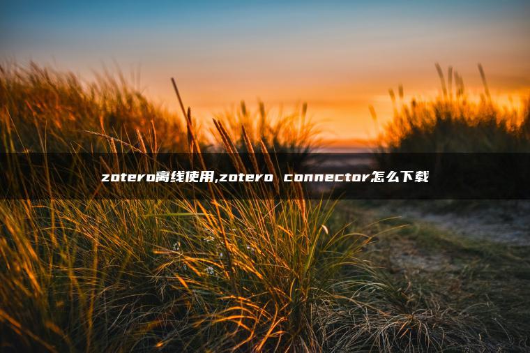 zotero离线使用,zotero connector怎么下载