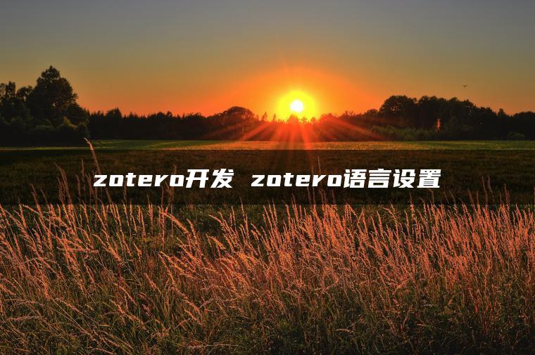 zotero开发 zotero语言设置