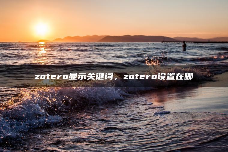 zotero显示关键词，zotero设置在哪