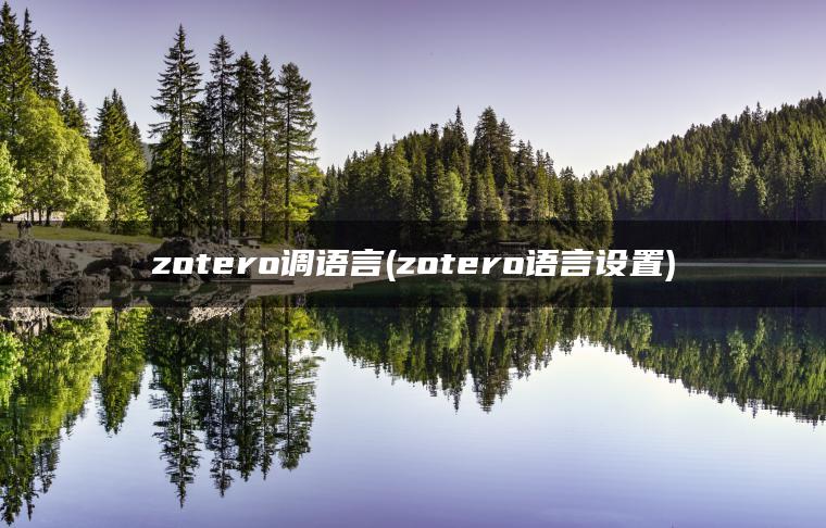 zotero调语言(zotero语言设置)