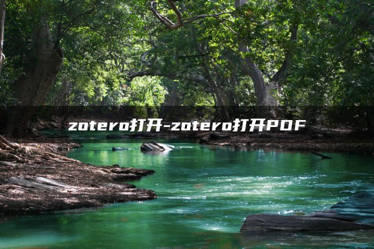 zotero打开-zotero打开PDF