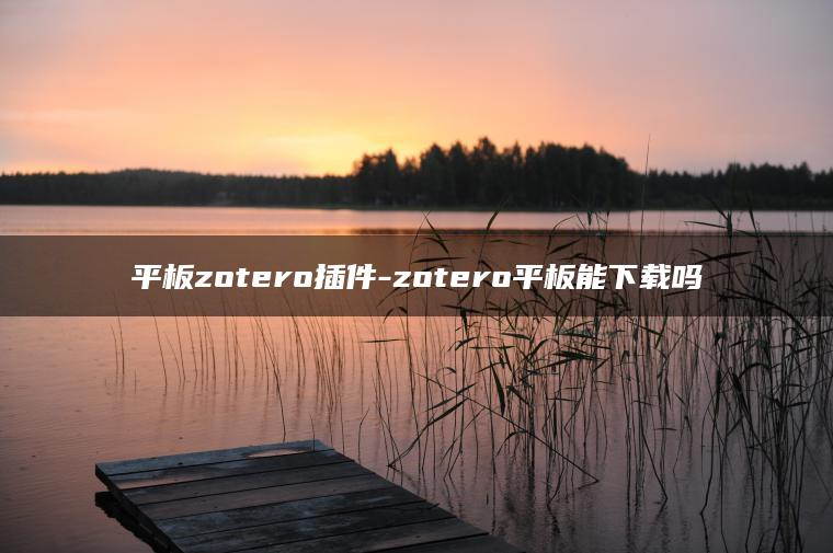 平板zotero插件-zotero平板能下载吗