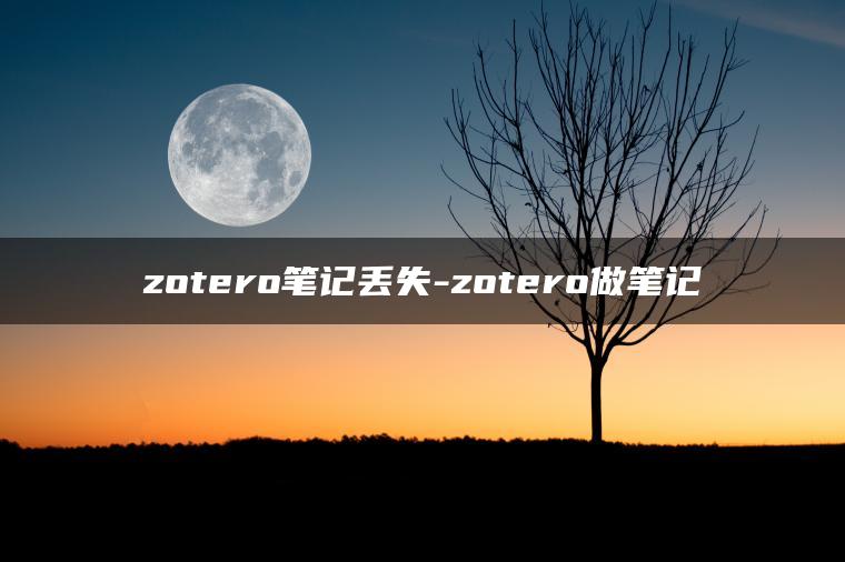 zotero笔记丢失-zotero做笔记