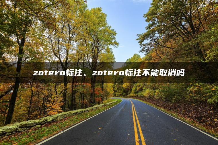 zotero标注、zotero标注不能取消吗