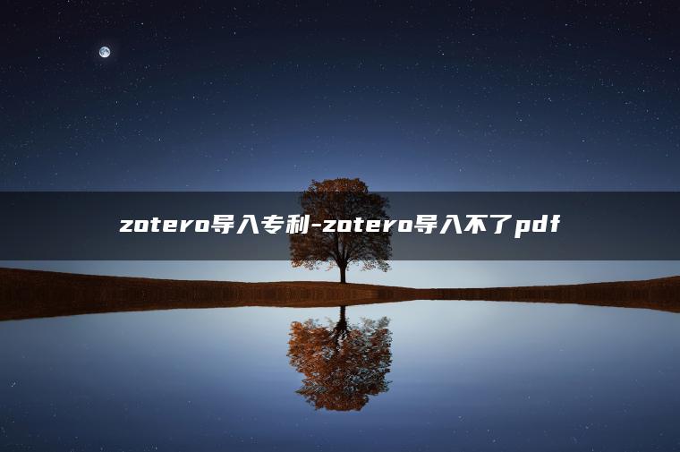 zotero导入专利-zotero导入不了pdf