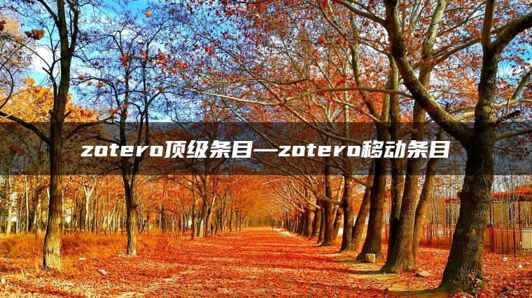 zotero顶级条目—zotero移动条目