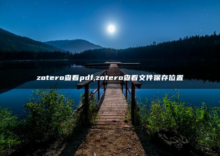 zotero查看pdf,zotero查看文件保存位置