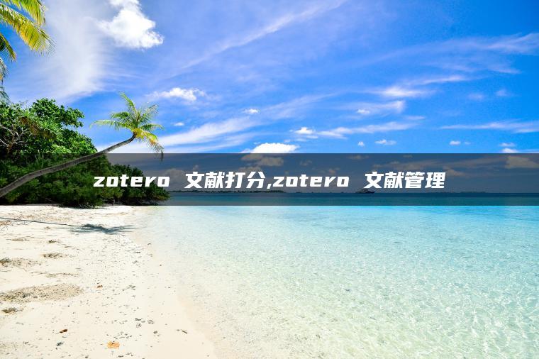 zotero 文献打分,zotero 文献管理