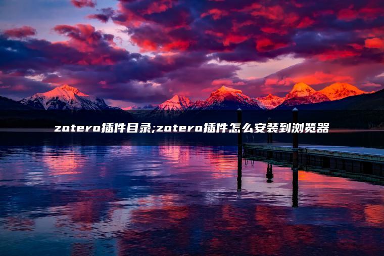 zotero插件目录;zotero插件怎么安装到浏览器