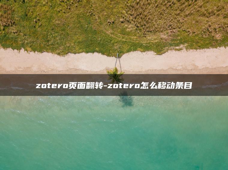 zotero页面翻转-zotero怎么移动条目