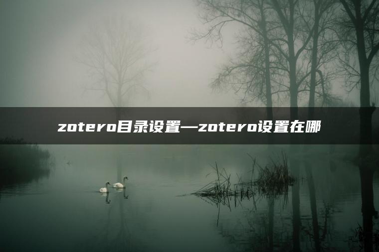 zotero目录设置—zotero设置在哪
